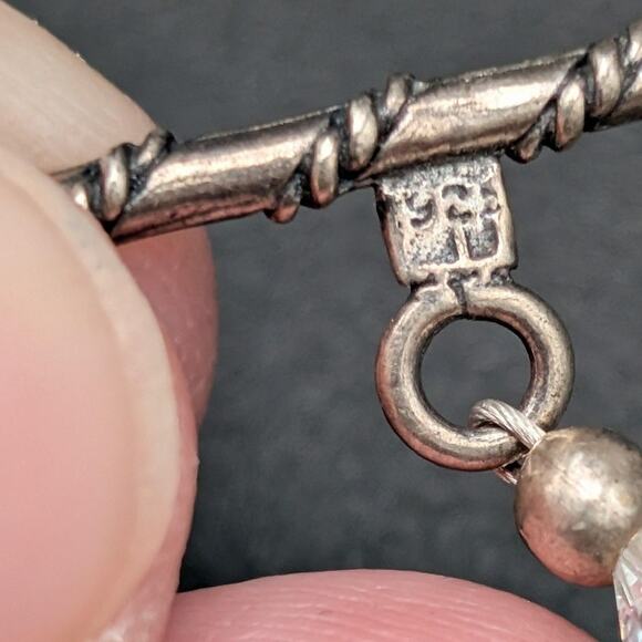 SJC Sterling 925 Breast Cancer Awareness Ribbon Crystal Bracelet Rainbow Toggle - Picture 6 of 9